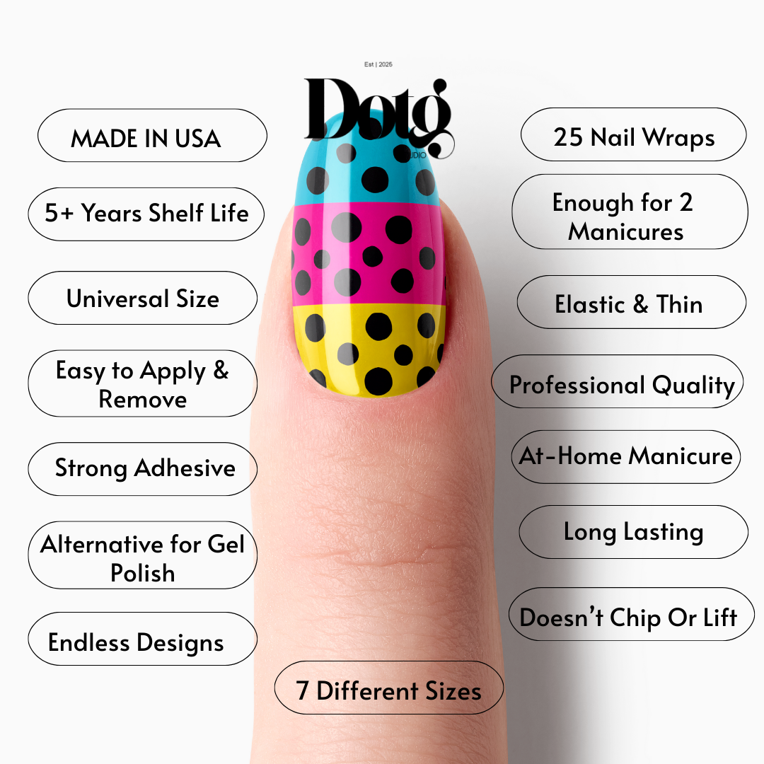 Color Polka Dot Nail Wraps DIY Manicure & Pedicure Stickers Art Nail Decal Strips