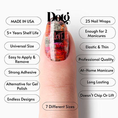 Love Collage Nail Polish Wraps DIY Manicure & Pedicure Stickers Nail Decal Strips