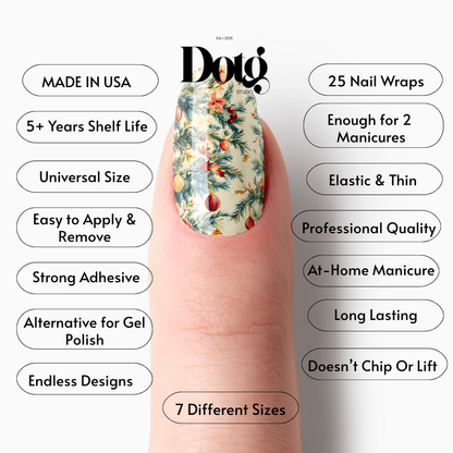 Christmas Tree Nail Polish Wraps DIY Manicure & Pedicure Stickers Nail Decal Strips