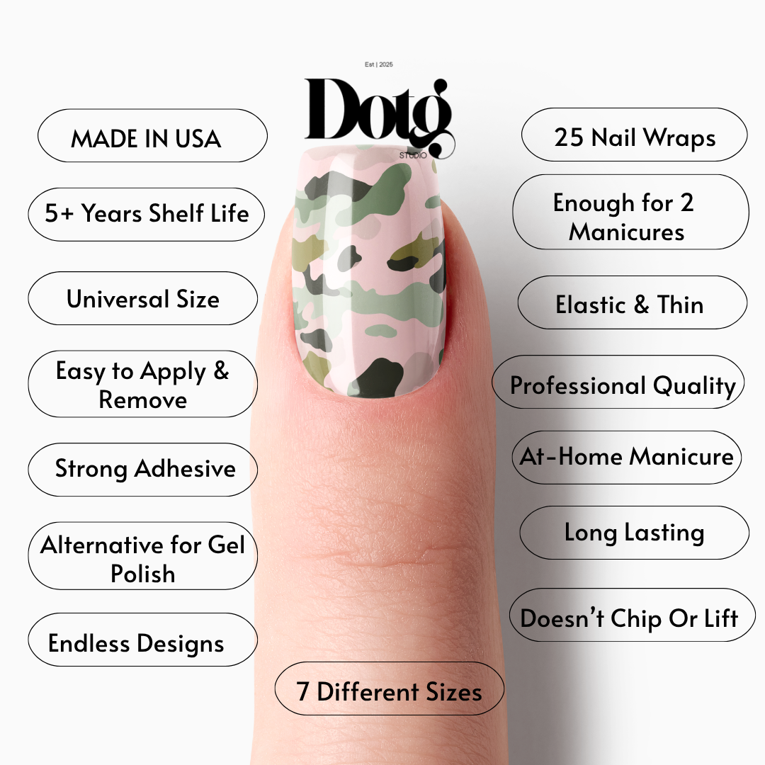 Neutral Camo Nail Polish Wraps DIY Manicure & Pedicure Stickers Nail Decal Strips