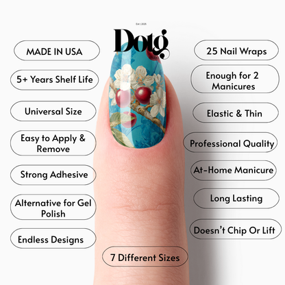 Cherry Blossom Nail Polish Wraps DIY Manicure & Pedicure Spring Stickers Nail Decal Strips