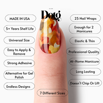 Autumn Flame Nail Polish Wraps DIY Manicure & Pedicure Stickers Nail Decal Strips