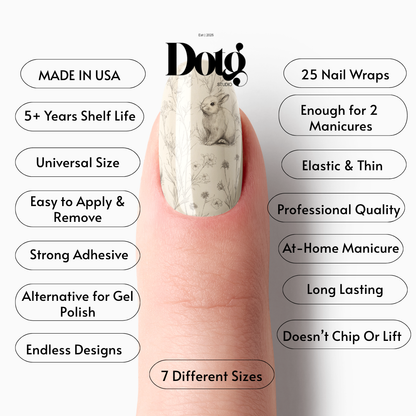 Botanical Bunny Nail Polish Wraps DIY Manicure & Pedicure Stickers Nail Decal Strips