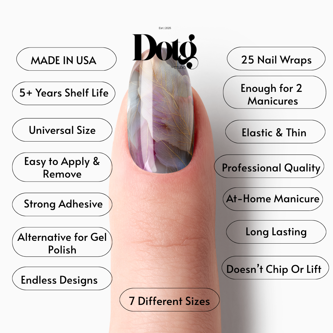 Ethereal Gold Vein Nail Polish Wraps DIY Manicure & Pedicure Floral Stickers Gift for Her