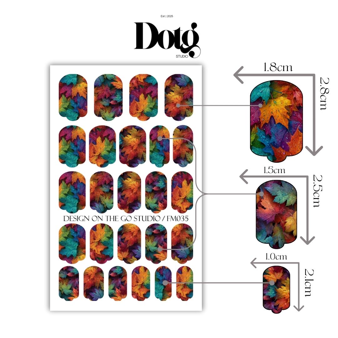 Nail Wrap Fall Leaves Decals DIY At-Home Autumn Manicure & Pedicure Stickers for Her