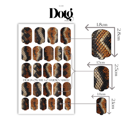 Onyx Snake Skin Nail Polish Wraps DIY Manicure & Pedicure Stickers Nail Decal Strips
