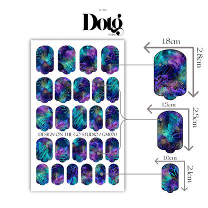Electric Space Nail Wraps Abstract Manicure & Pedicure Nail Design Stickers