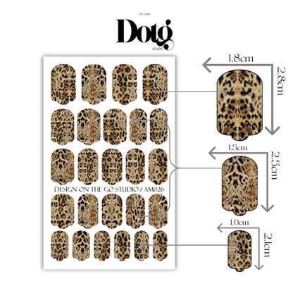 Classic Leopard Nail Polish Wraps DIY Manicure & Pedicure Animal Print Stickers Nail Decal Strips