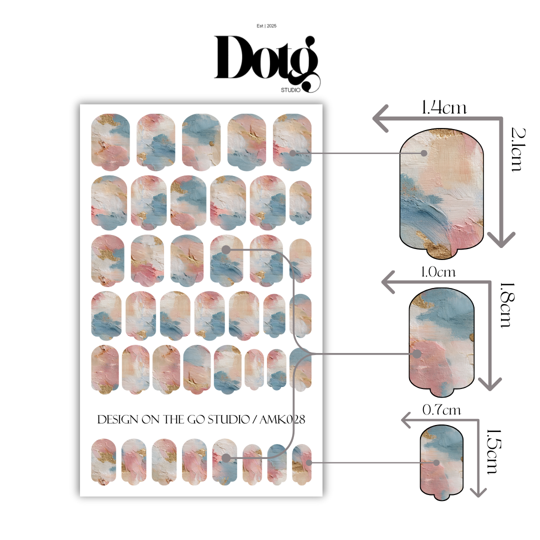 Pastel Abstract Nail Wraps Luxury Minimalist DIY Manicure & Pedicure Nails Stickers Fashionable Nails