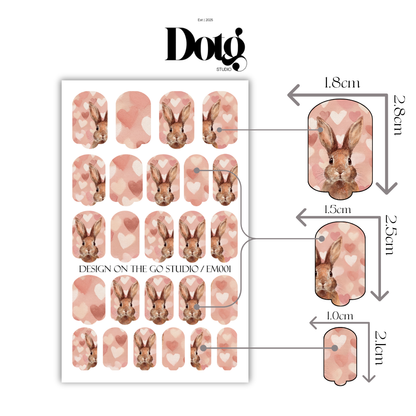 Easter Bunny Nail Polish Wraps DIY Manicure & Pedicure Stickers Nail Decal Strips