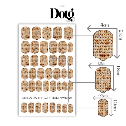 Matzah Nail Polish Wraps DIY Manicure & Pedicure Stickers Passover Nail Decal Strips