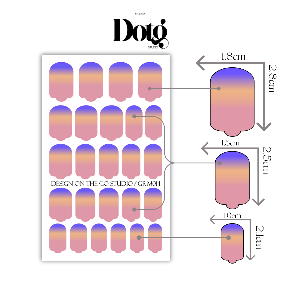 Sunset Ombré Gradient Nail Wraps DIY Manicure & Pedicure Spring Summer Nail Stickers Minimalist Design