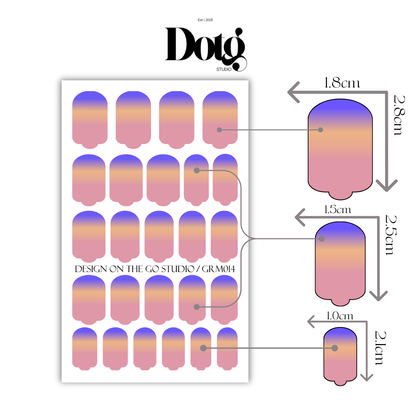 Sunset Ombré Gradient Nail Wraps DIY Manicure & Pedicure Spring Summer Nail Stickers Minimalist Design