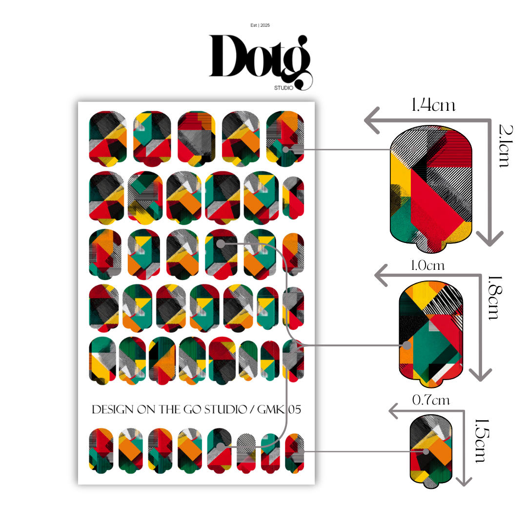 Color Blocks Nail Wraps •  Abstract Statement Nails  • Pedicure & Manicure Stickers