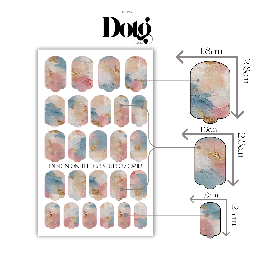 Pastel Abstract Nail Wraps Luxury Minimalist DIY Manicure & Pedicure Nails Stickers Fashionable Nails