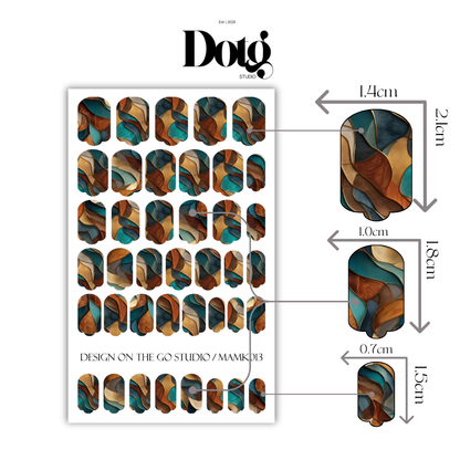 Abstract Luxe Wood Nail Polish Wraps DIY Manicure & Pedicure Stickers Nail Decal Strips