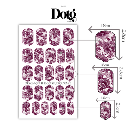 Burgundy Lace Nail Wraps