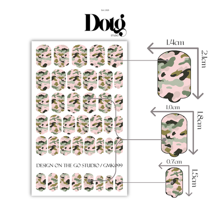 Neutral Camo Nail Polish Wraps DIY Manicure & Pedicure Stickers Nail Decal Strips