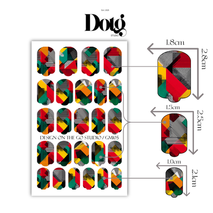 Color Blocks Nail Wraps •  Abstract Statement Nails  • Pedicure & Manicure Stickers