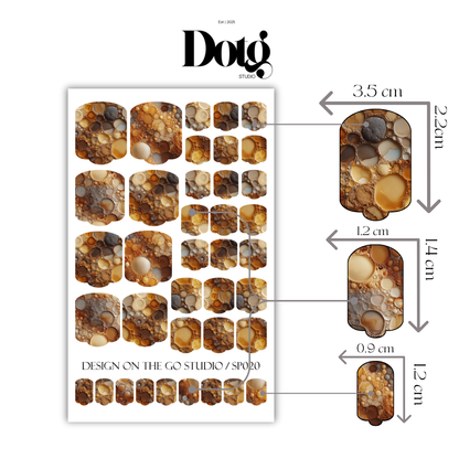 Brown Marble Nail Wrap DIY Manicure & Pedicure Stickers Neutral Nail Gift for Mom