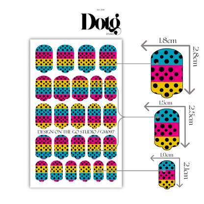 Color Polka Dot Nail Wraps DIY Manicure & Pedicure Stickers Art Nail Decal Strips