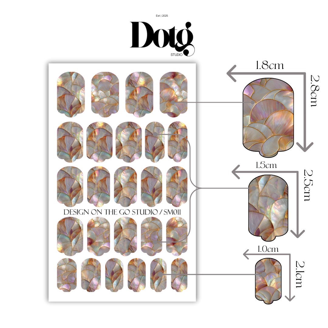 Seashell Pearl Nail Polish Wraps DIY Manicure & Pedicure Stickers Nail Decal Strips