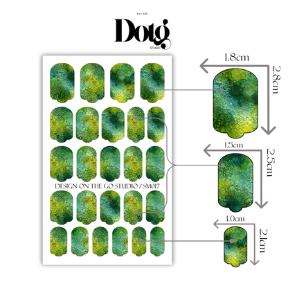 Emerald Cellular Nail Polish Wraps DIY Manicure & Pedicure Stickers Nail Decal Strips
