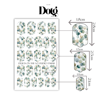 Eucalyptus Leaves Nail Polish Wraps DIY Manicure and Pedicure Stickers Nail Decal Strips