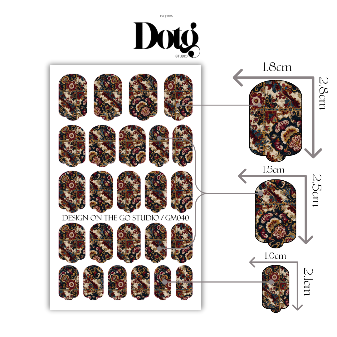 Russian Rug Nail Wraps Luxe Nails Stickers Decals DIY Manicure and Pedicure Strips
