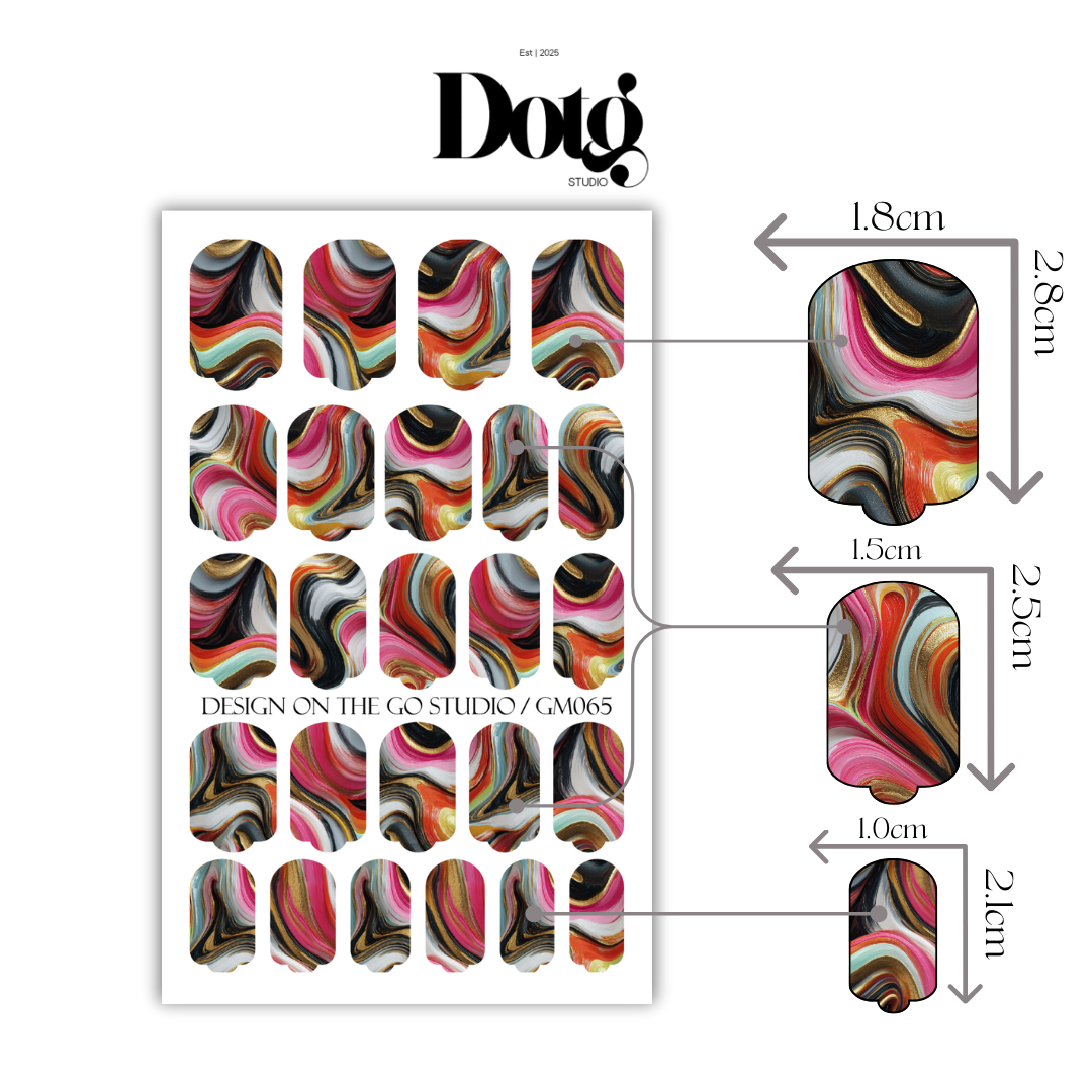 Abstract Swirl Nail Polish Wraps DIY Manicure Stickers Nail Decal Strips