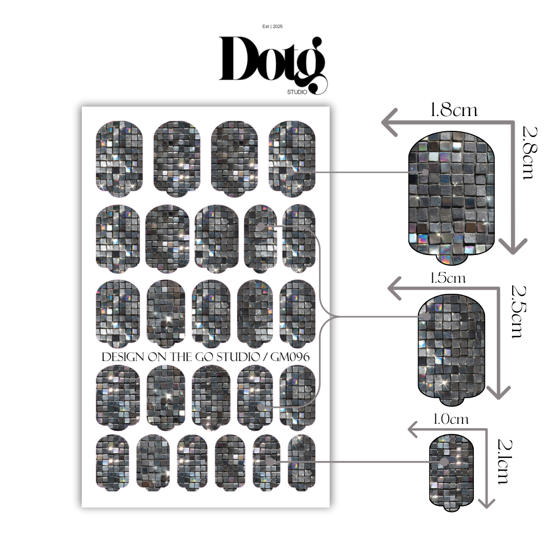 Disco Ball Nail Wraps DIY Manicure & Pedicure Stickers Decal Strips