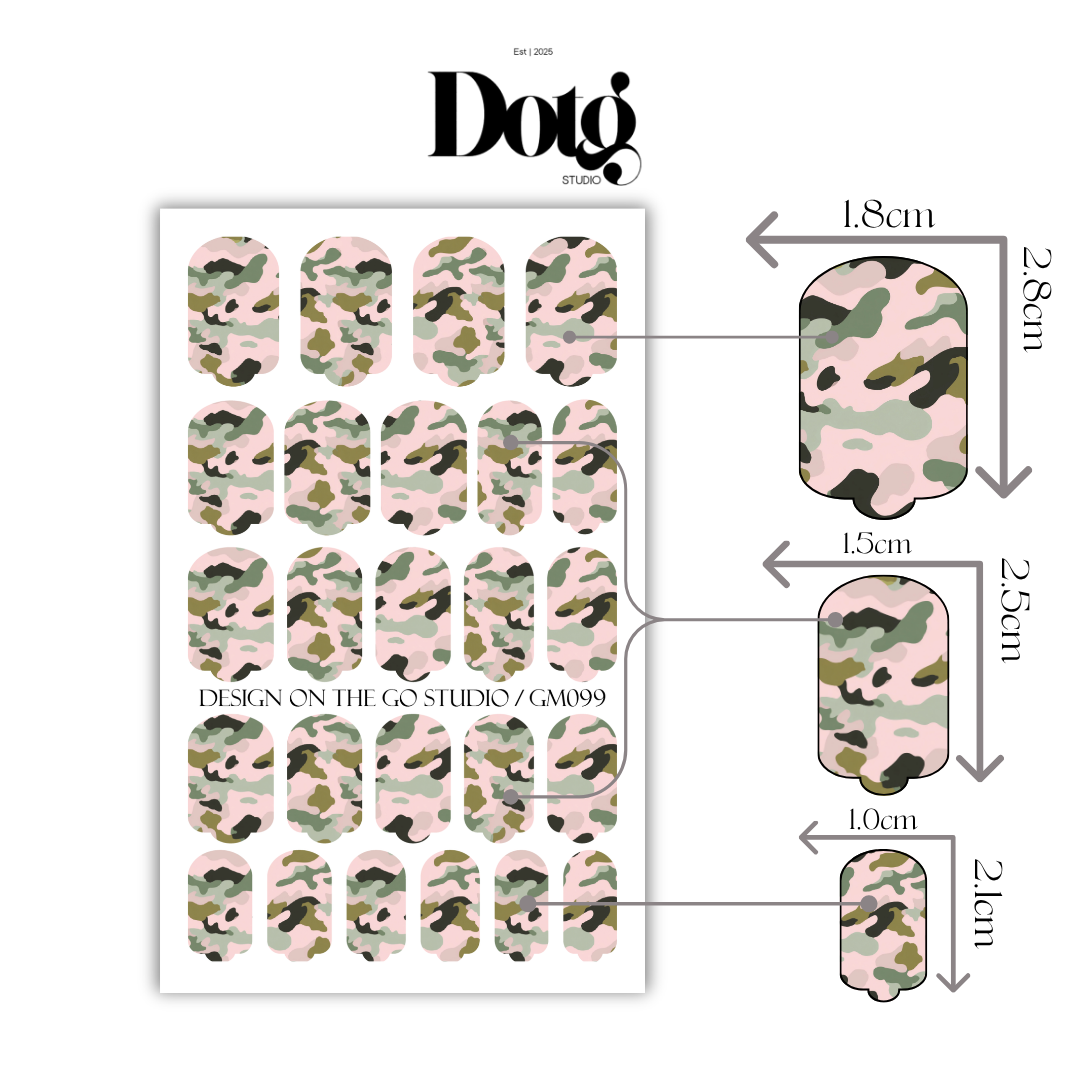 Neutral Camo Nail Polish Wraps DIY Manicure & Pedicure Stickers Nail Decal Strips