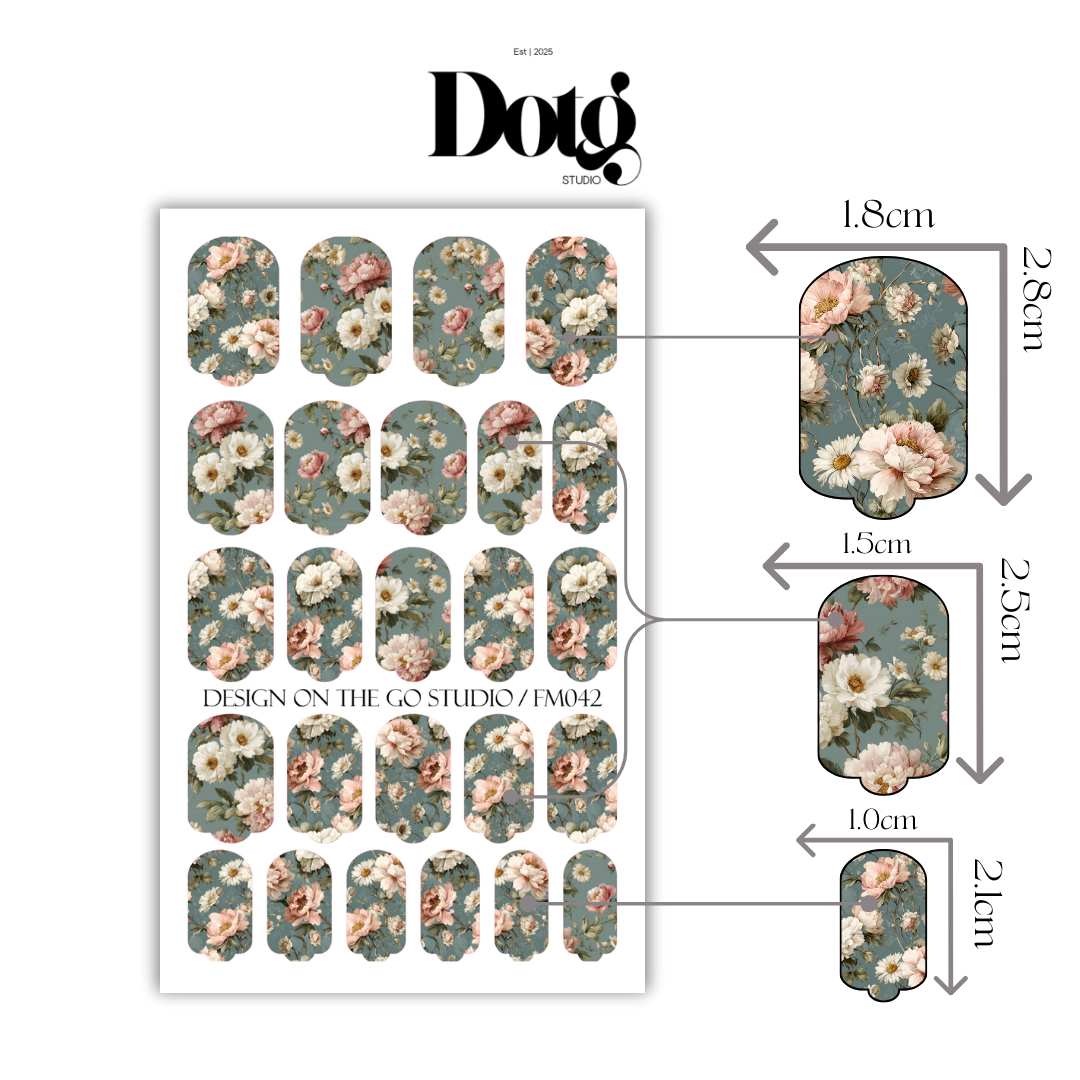 Floral Poem Nail Polish Wraps DIY Manicure Stickers Nail Decal Strips