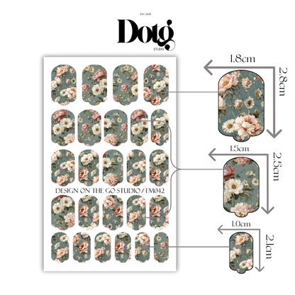 Floral Poem Nail Polish Wraps DIY Manicure Stickers Nail Decal Strips