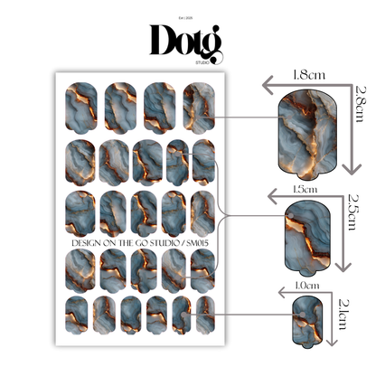 Smoked Onyx Nail Polish Wraps DIY Manicure & Pedicure Stickers Nail Decal Strips