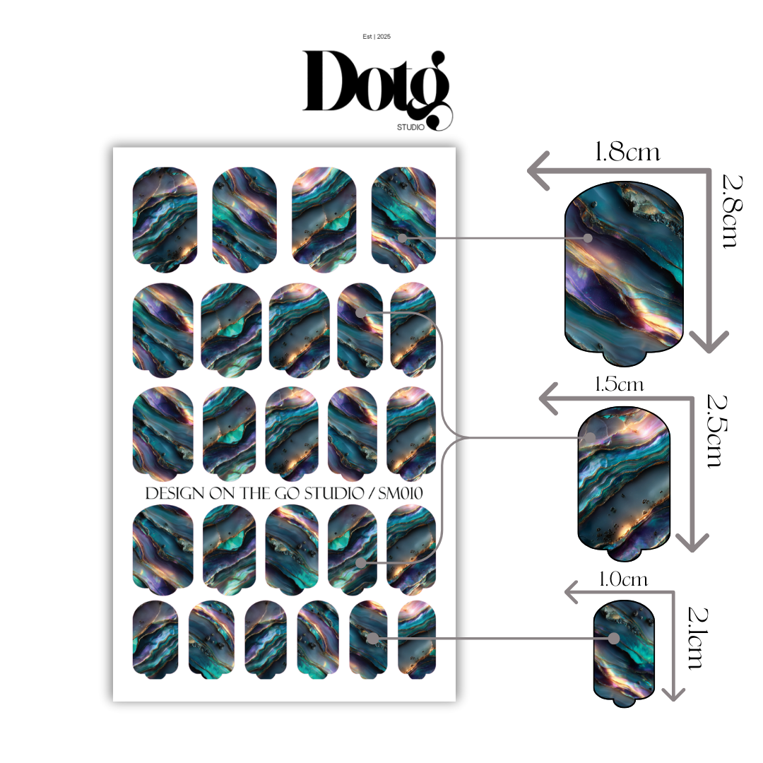 Cosmic Agate Nail Polish Wraps DIY Manicure and Pedicure Nail Stickers Decal Strips