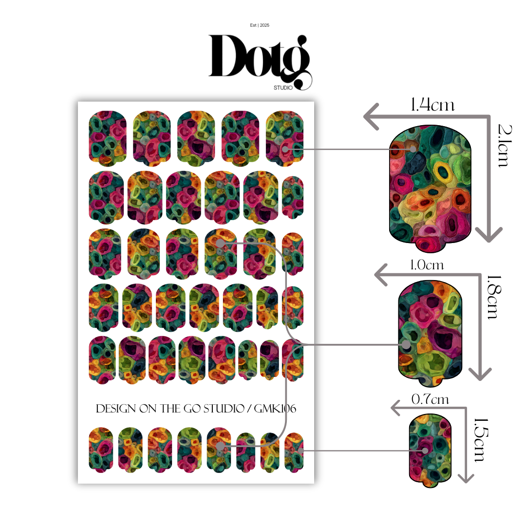 Abstract Paint Nail Polish Wraps DIY Manicure & Pedicure Floral Stickers Gift for Her