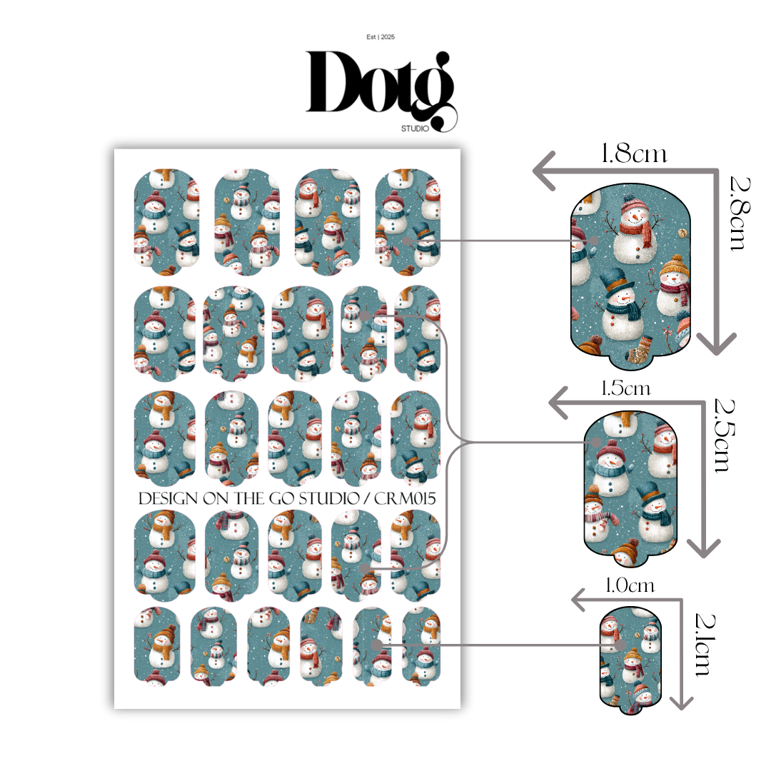 Nail Wrap Snowman Nail Decal Christmas Day Strips DIY Manicure and Pedicure Stickers