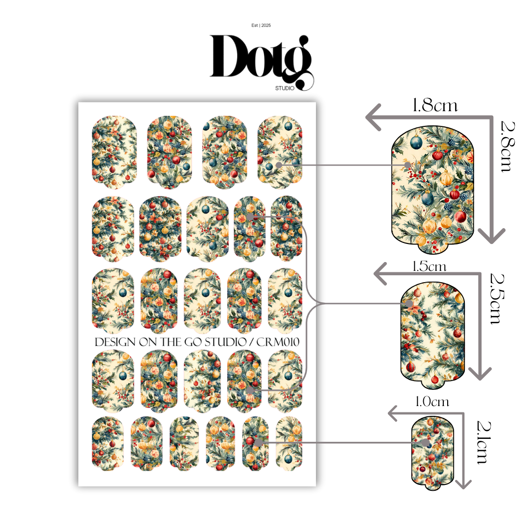 Christmas Tree Nail Polish Wraps DIY Manicure & Pedicure Stickers Nail Decal Strips