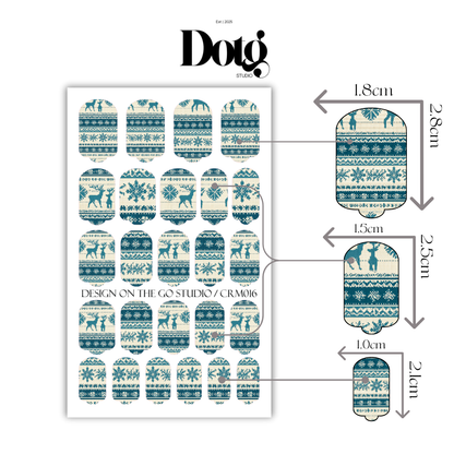 Reindeer Nail Wraps Winter DIY Christmas Sweater Nail Stickers Manicure and Pedicure Decal Strips