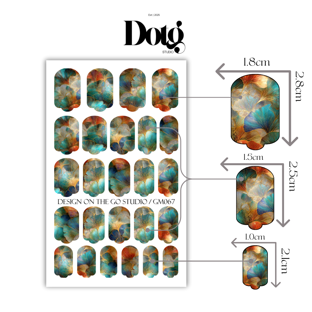 Teal Gold Nail Polish Wraps DIY Manicure & Pedicure Stickers Nail Decal Strips