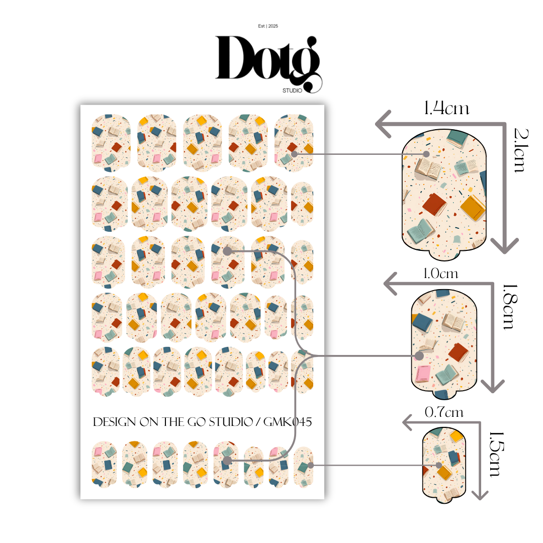 Book Lover Nail Wraps DIY Manicure & Pedicure Nail Stickers