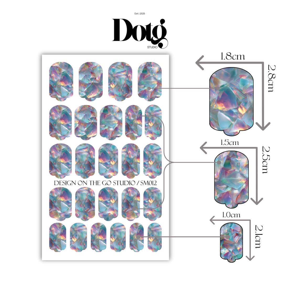 Moonstone Blue Nail Polish Wraps DIY Manicure and Pedicure Stickers Nail Decal Strips
