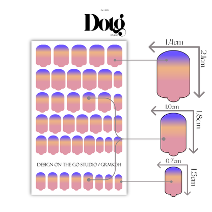 Sunset Ombré Gradient Nail Wraps DIY Manicure & Pedicure Spring Summer Nail Stickers Minimalist Design