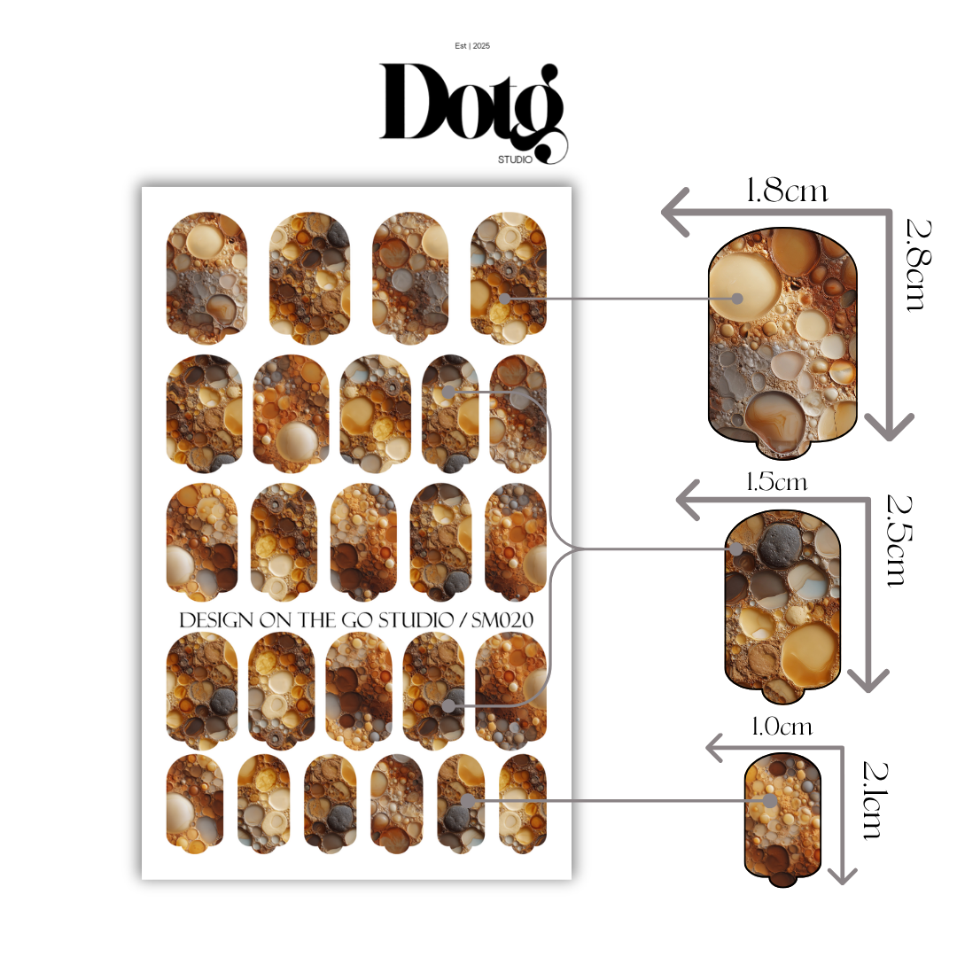 Brown Marble Nail Wrap DIY Manicure & Pedicure Stickers Neutral Nail Gift for Mom