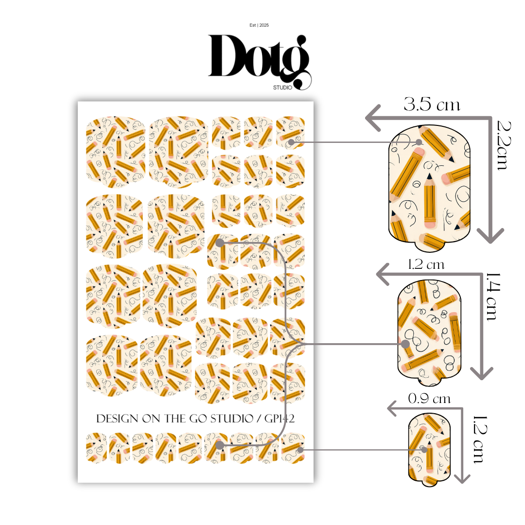 Back To School Nail Wraps DIY Manicure & Pedicure Teacher Appreciation Nail Stickers Classroom Strips