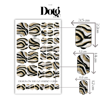 Pearl Abstract Nail Polish Wraps DIY Manicure & Pedicure Gold Vintage Nail Stickers Decal Strips