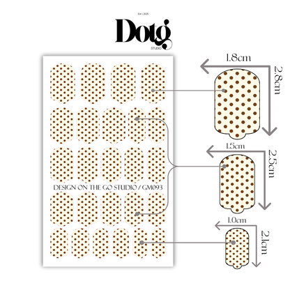 Cream Polka-Dot Nail Wraps DIY Manicure Stickers Retro Nail Decal Strips
