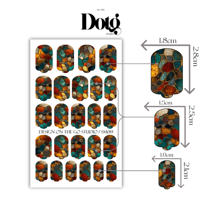 Mosaic Nail Polish Wraps DIY Manicure & Pedicure Stickers Nail Decal Strips