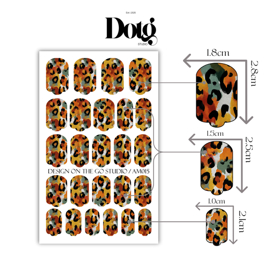 Abstract Leopard Nail Polish Wraps DIY Manicure & Pedicure Stickers Nail Decal Strips